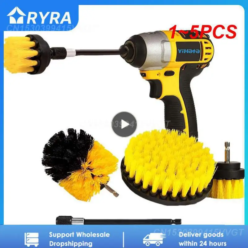 

1~5PCS Electric Drill Brush Attachment Set Power Scrubber Brush Car Polisher Kitchen Bathroom Cleaning Kit Multi-Purpose