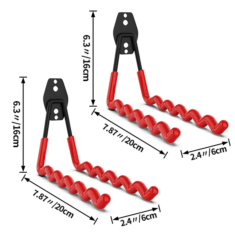 Heavy-Duty Wall-Mounted Non-Slip Metal Hook Set for Garage and Garden Tool Storage