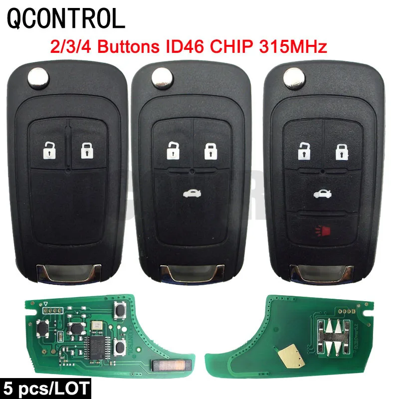 

QCONTROL Key Fit Car Remote for Chevrolet Malibu Orlando Auto Control Alarm Cruze Aveo Spark Sail 2/3/4 Buttons 315MHz