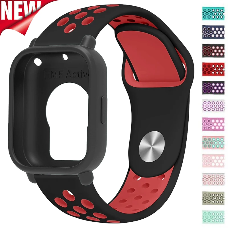 Two-Tone Breathable Sports Silicone Band with Soft Hollow Protector