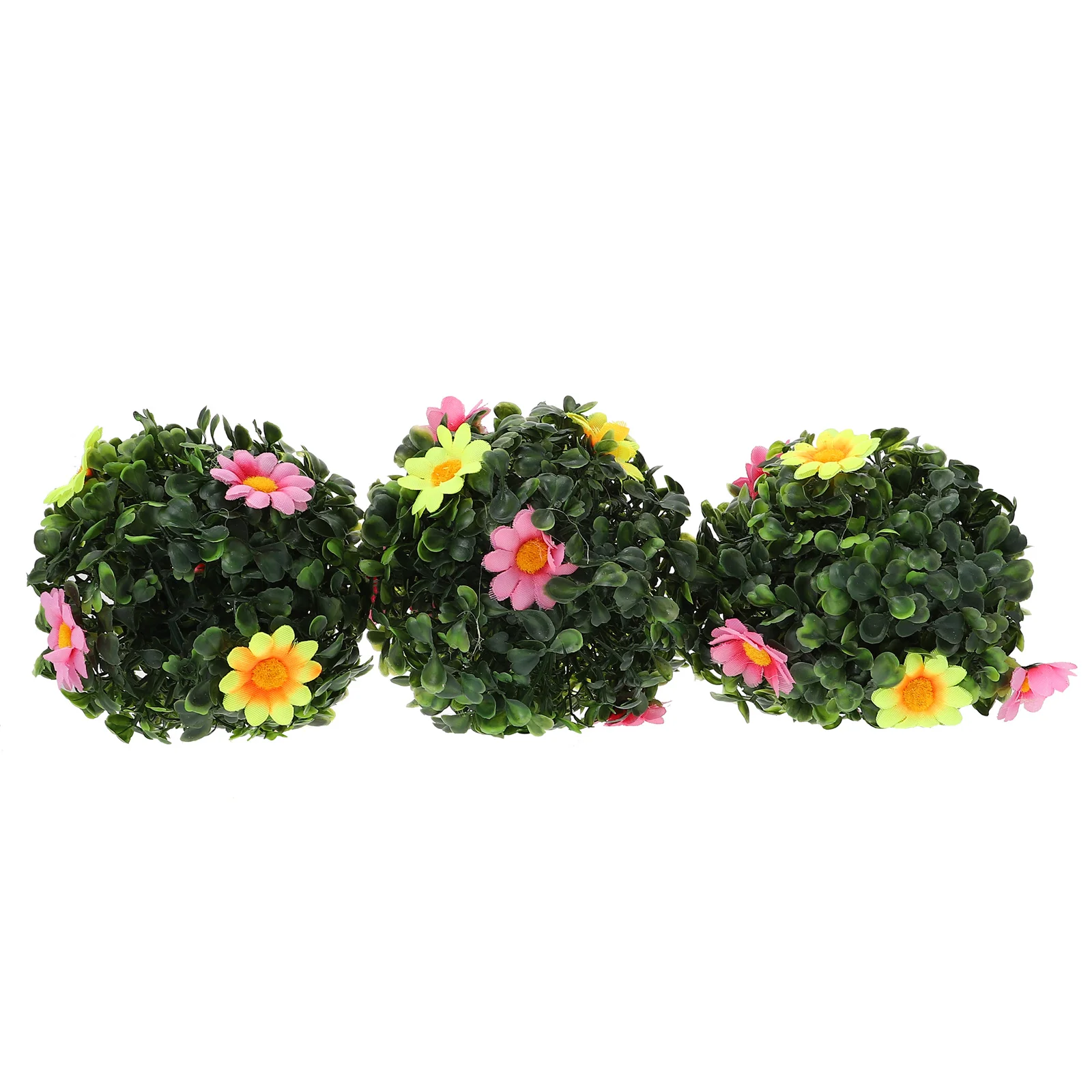 

3 Pcs Simulation Flowers Grass Balls Artificial Grass Balls Party Plant Decor