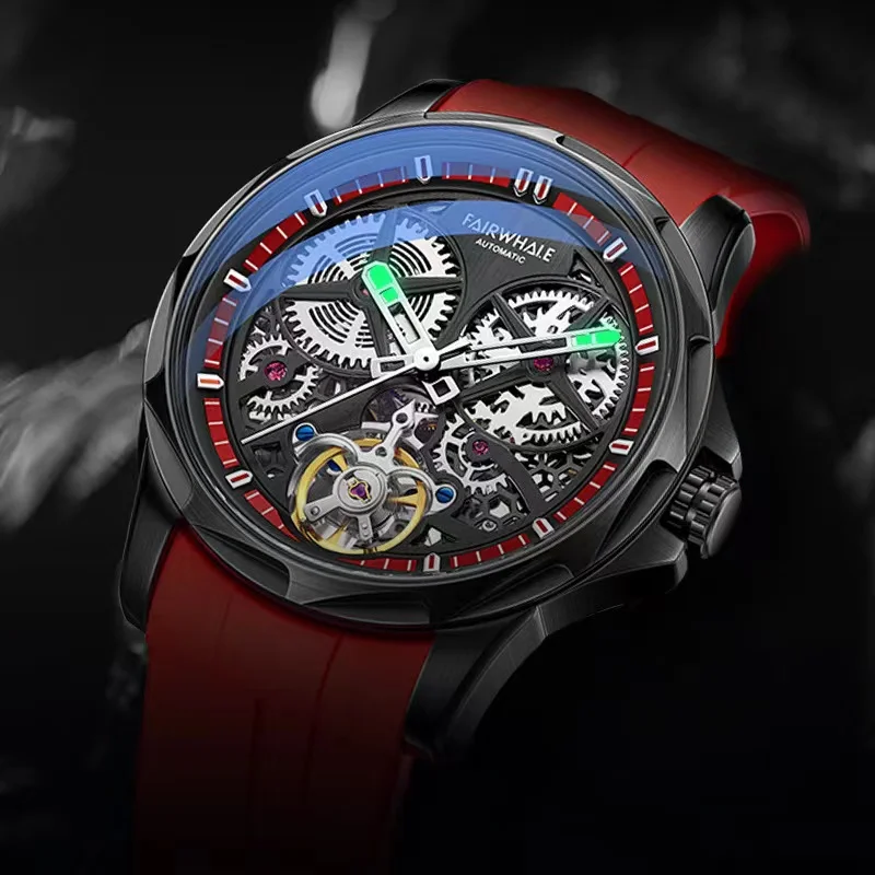 Sports Mens Automatic Watches Brands Mark Fairwhale Fashion Skeleton Clocks Luxury Waterproof Mechanical WristWatch Dropshiping