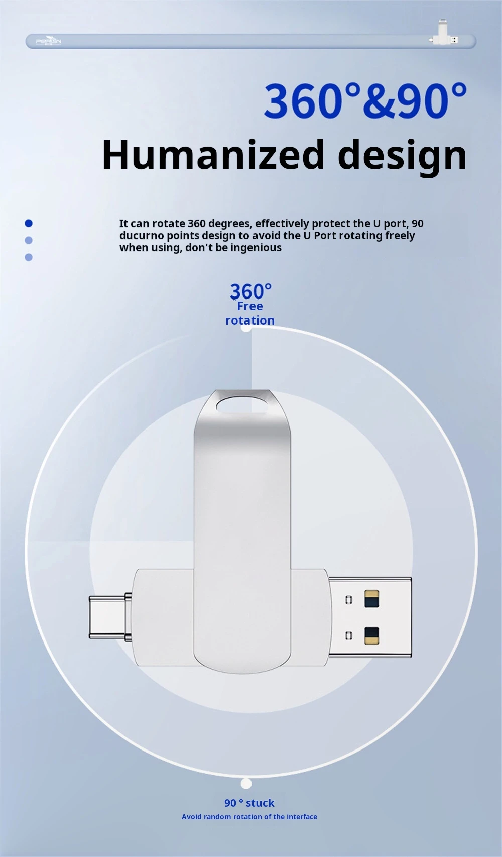 2 in 1 USB 3.1 Flash Drive 1TB 512GB 256GB 128GB 64GB 32GB Pen Drive Type C for PC Phone Memory USB High Speed Disk 16GB 8GB