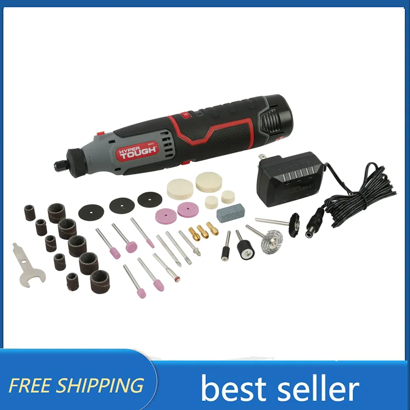 

Hyper Tough 12V Max* Lit-Ion Cordless Variable Speed Rotary Tool, 40 Accessories, with 1.5Ah Battery & Charger, Power Tools