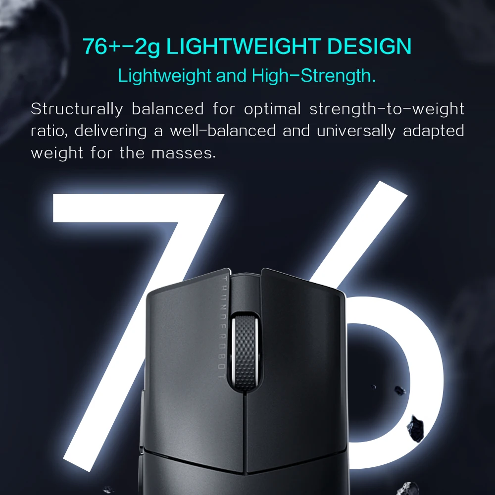 Thunderobot-mouse para Jogos sem Fio Ml901 Três Modos Bluetooth 2.4g com Fio Design Ultra Leve Paw3395 - Imagem 3