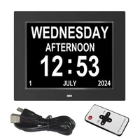 7 inch Digital Calendar Clock 12 Alarms Multi-Languages Table Clock Remote Control Alarm Clock Medicine Time Reminder for Elder 1