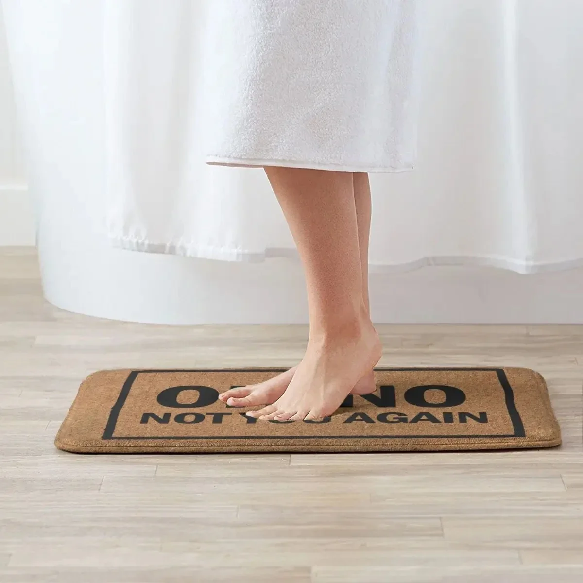 Funny Door Mat Oh No Not You Again Entrance Doormat Flannel Bath Mat Anti-Slip Welcome Mats for Home Kitchen Washable Indoor Mat 4