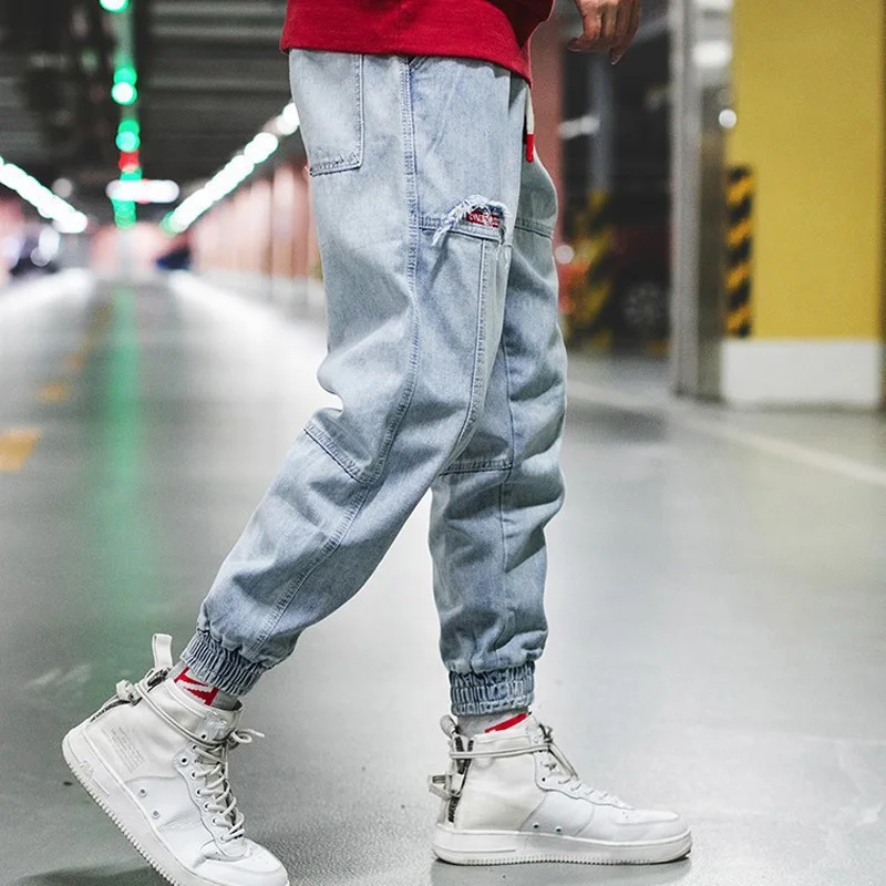 Cargo Pants Baggy 2022 Oversize 5XL Overalls Patch Drawstring Original jogger Man Harem Denim Jeans Men Loose Fit Trousers