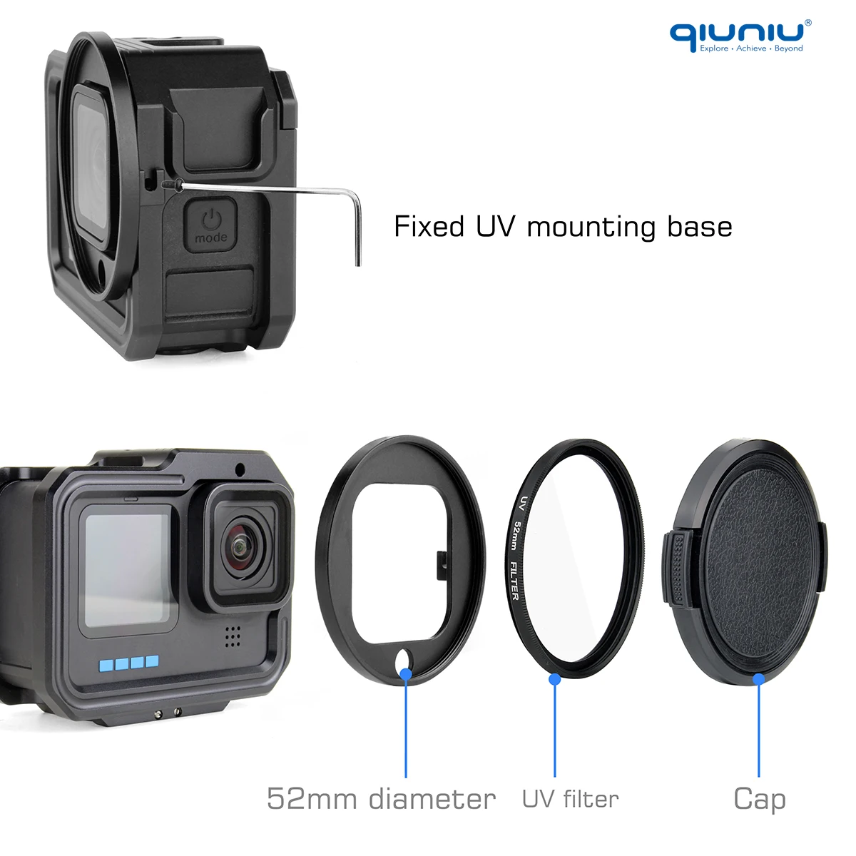 GoPro Hero 9 10 11 12  ˷̴ ȣ  ̽,   UV , ݵ  Ͽ¡, ð  ׼