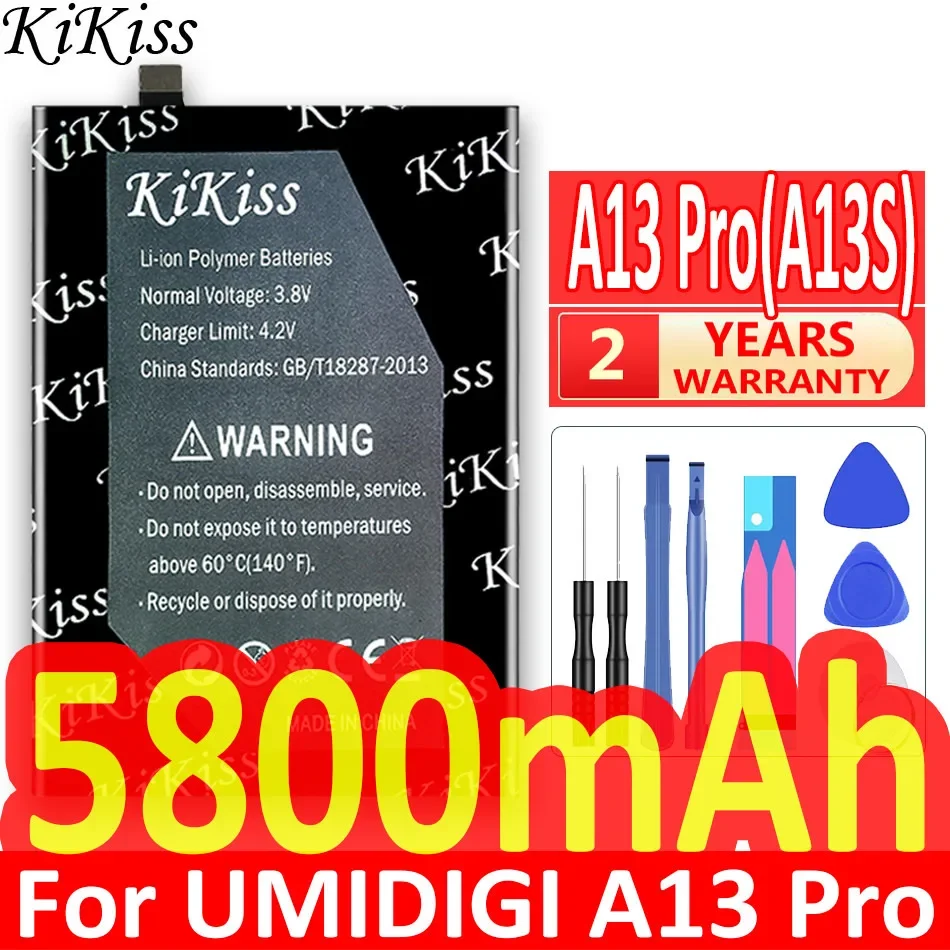 

Аккумулятор высокой емкости KiKiss A13S 5800 мач для UMIDIGI A13 Pro A13Pro мобильный телефон Batterij + Бесплатные инструменты
