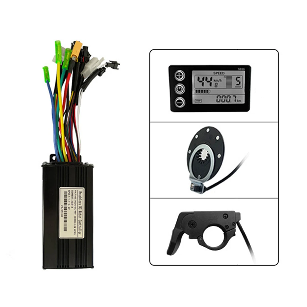 

Brand New Controller Kit Three-mode Thumb Throttle 24/36/48V 500W/750W Black For MTB Bicycle Scooter Universal