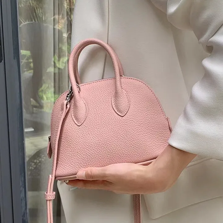 Damen Shell Fashion Rindsleder Kleine Handtasche Einfache Schulter Damen Klassische Umhängetaschen Mehrfarbige Umhängetasche_voghion.com