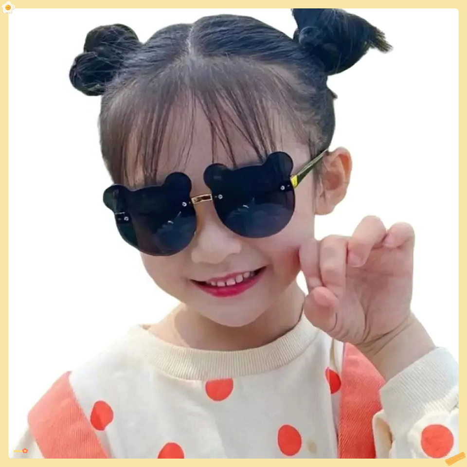 Children's Glasses Sunglasses UV Protection Boys and Girls Fashion Cute Baby Bear Ear Sunglasses To Create UV400 Outdoor Travel