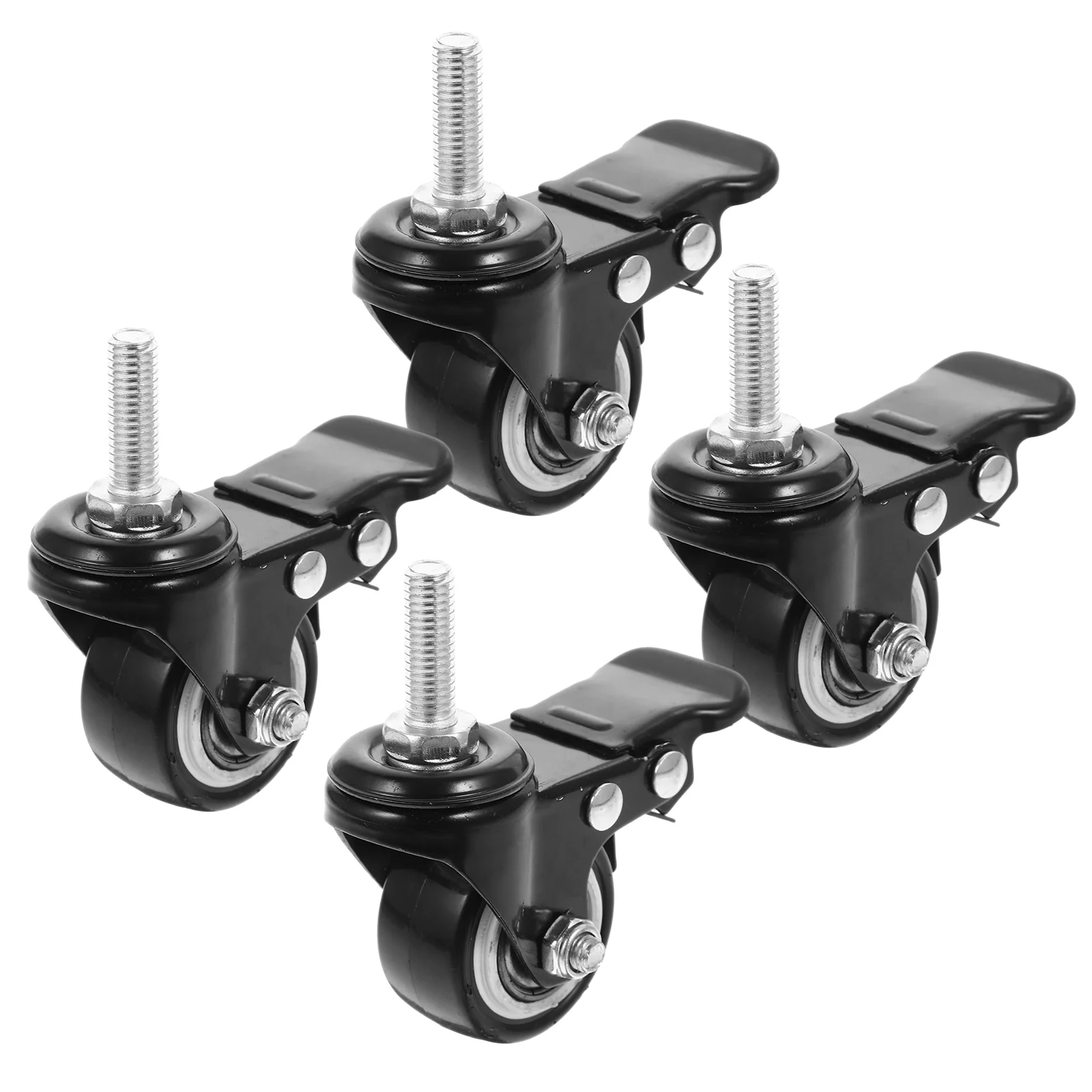 

4 Pcs Workbenches Rolling Wheels for Furniture Stem Caster Threaded Rod Cart Chair Replacement