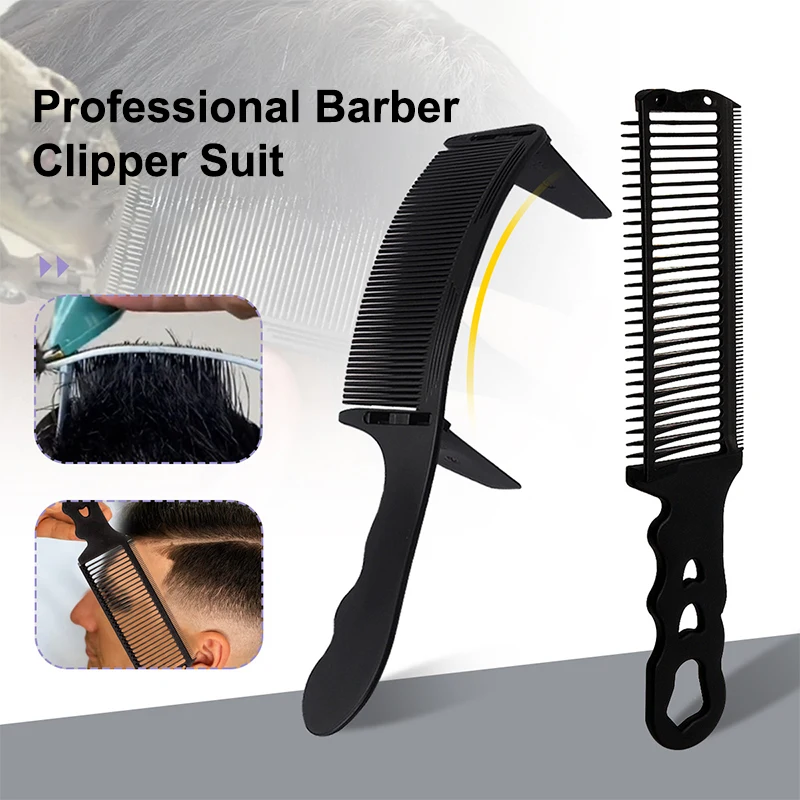 Fading Comb Professional Barber Clipper Blending Flat Top Hair Cutting Comb For Men Heat Resistant Fade Comb Salon Styling Tools fading comb pro barber clipper blending flat top hair cutting comb adjustable s arc design hair clipper comb hairdresser tools