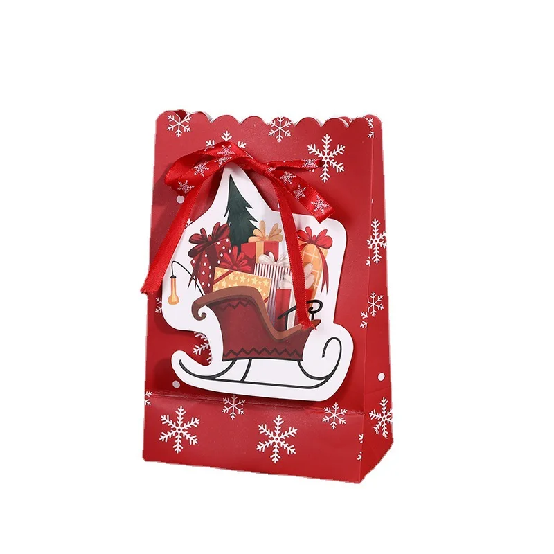 Caja de regalo de Navidad para niños, caja misteriosa de 5/10 piezas, con lazo bonito, copo de nieve, embalaje de dulces, manzana, Año Nuevo, 2024