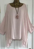 2023 automne femmes vêtements mode manches chauve-souris couleur unie ample col rond 3/4 manches décontracté élégance Femme Blouse haut pour femme 3
