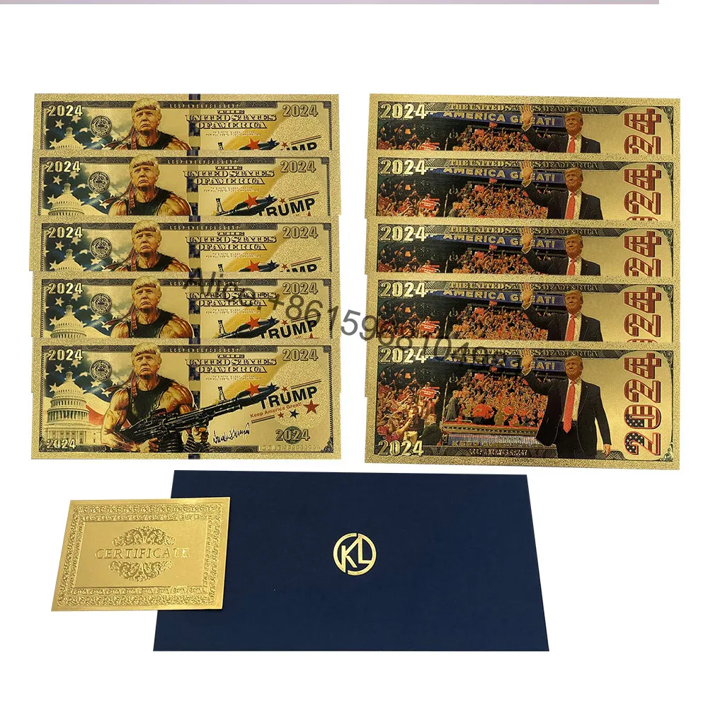 2024 Usa President Donald Trump Gold Banconota Keep America Great Bank Notes For Fans Regalo Personalizzato