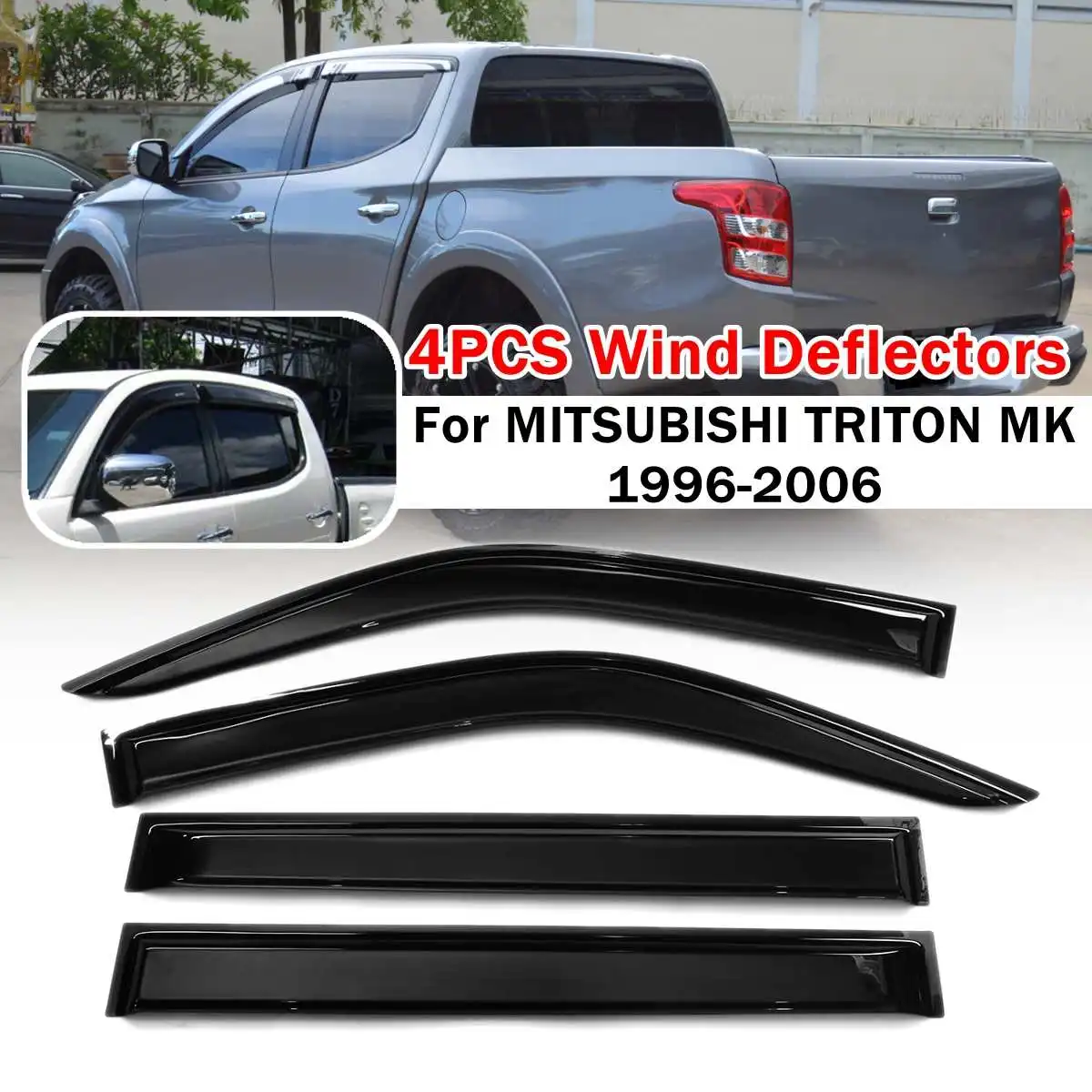 

4 шт. автомобильные ветровые дефлекторы тонированные для MITSUBISHI TRITON MK 1996 1997 1998 1999 2000 2001 2002 2003 2004-2006