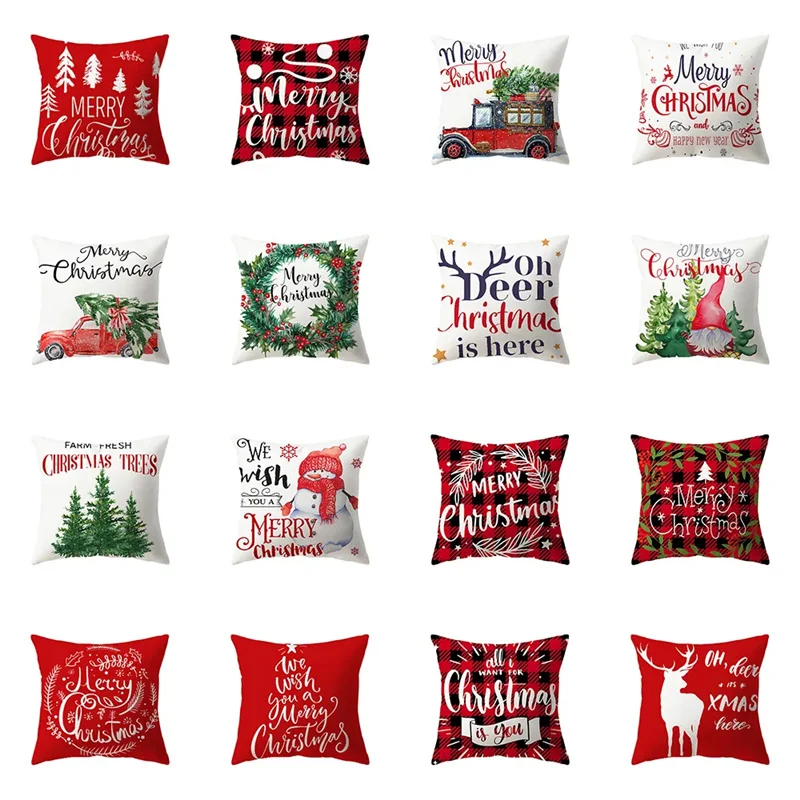 

Christmas New Cover Sofa Custom Text Double Sided Cushion Cover Dining Table Decor Coushion Covers Party Decor Gift DF731