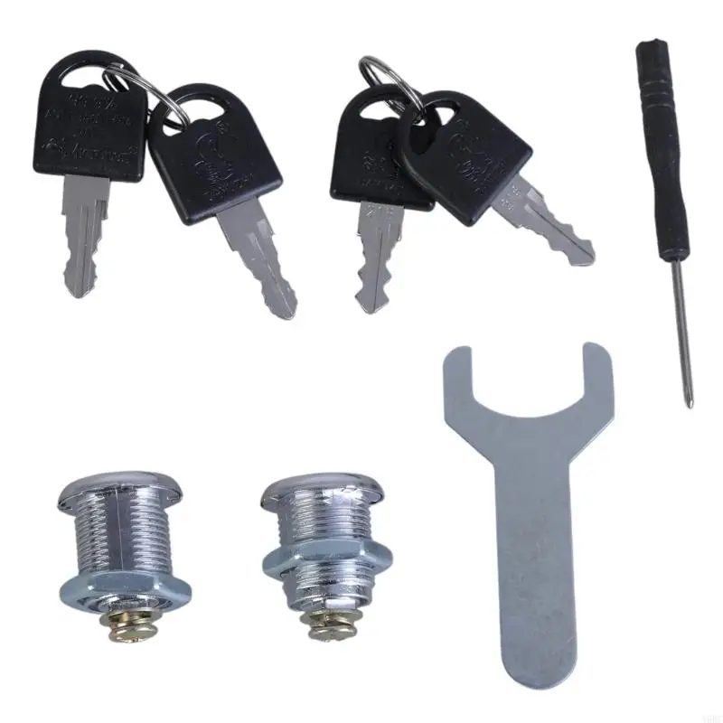 A9BC 2set Drawer Cams Lock Cabinet Lock with Key Furniture Cupboard Replacement