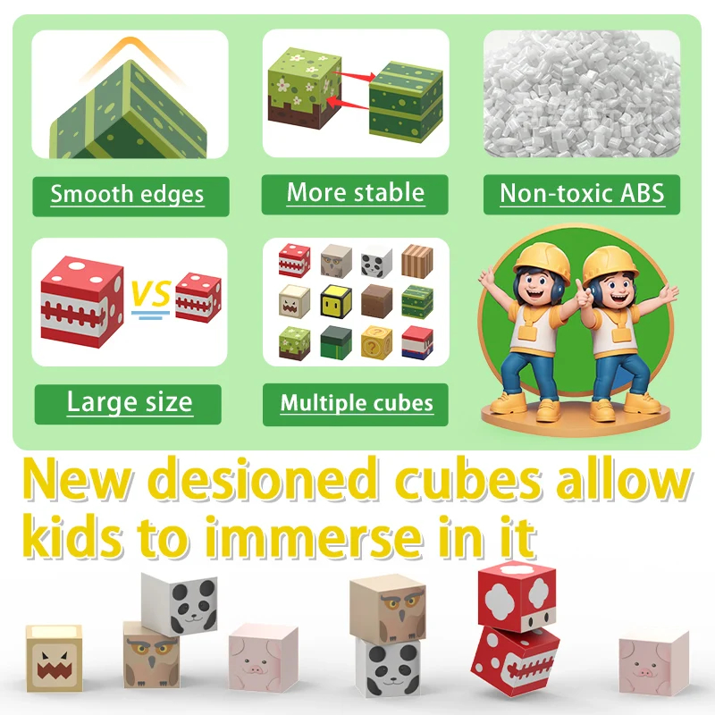 Magnetic Blocks 50-100PCS Super Mario Building Toys Build Mine Magnet World Set for Boys Girls 3+ STEM Montessori Sensory Toys