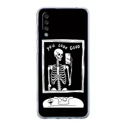 Clear Phone Case with Humorous Skeleton Design - Samsung A02S (B7)