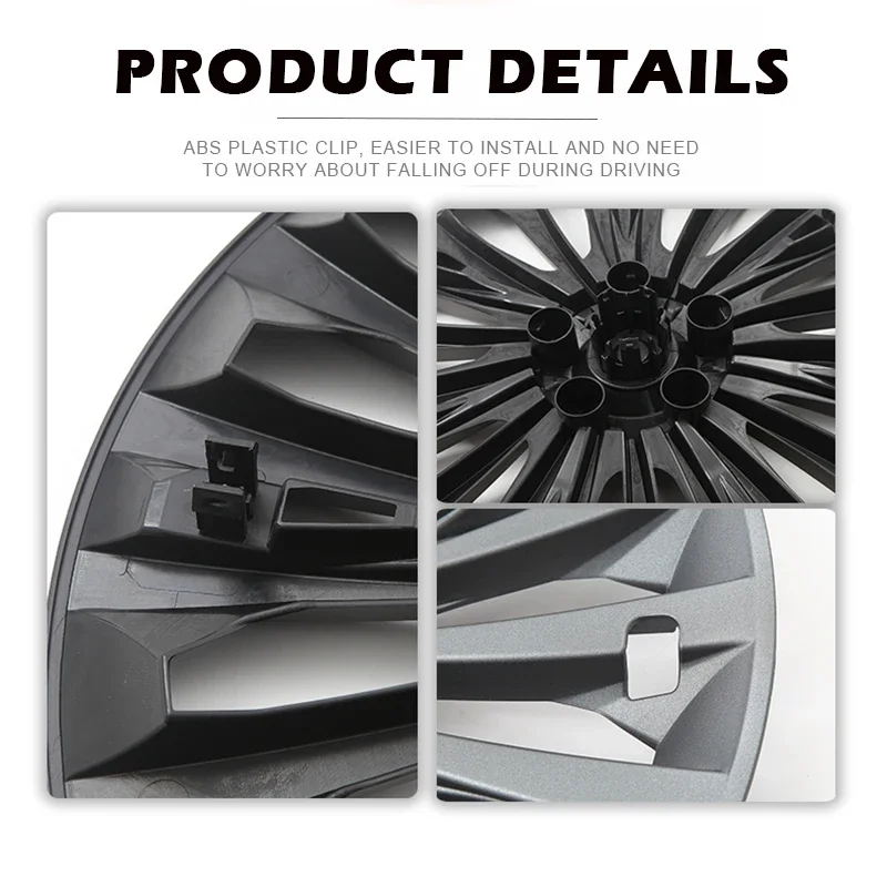 4PCS Hub Cap Performance Replacement Wheel Cap Automobile Full Rim Cover Accessories for Tesla Model y 19 Inch 2018-2023 Hubcap