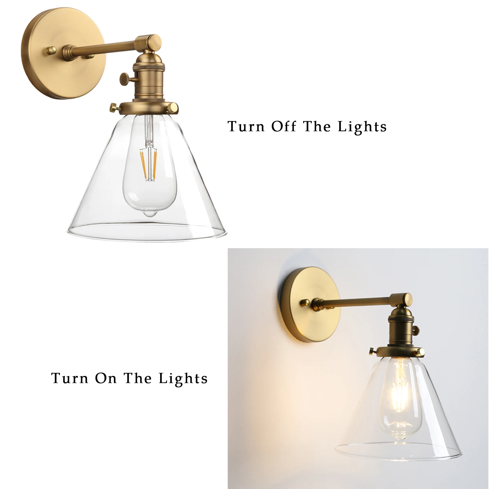 Phansthy Industrial Wall Sconce 1-Light 7.3