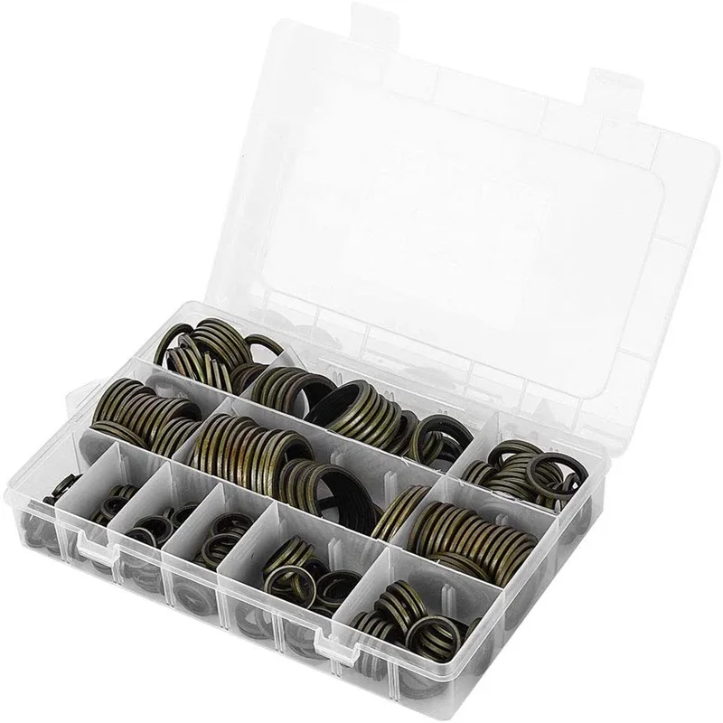 

240pcs/Box High Press Hydralic Rubber Oil Pip Bonded Sealing Washer Metal Drain Plug Gasket Fit Combined Sealing Ring