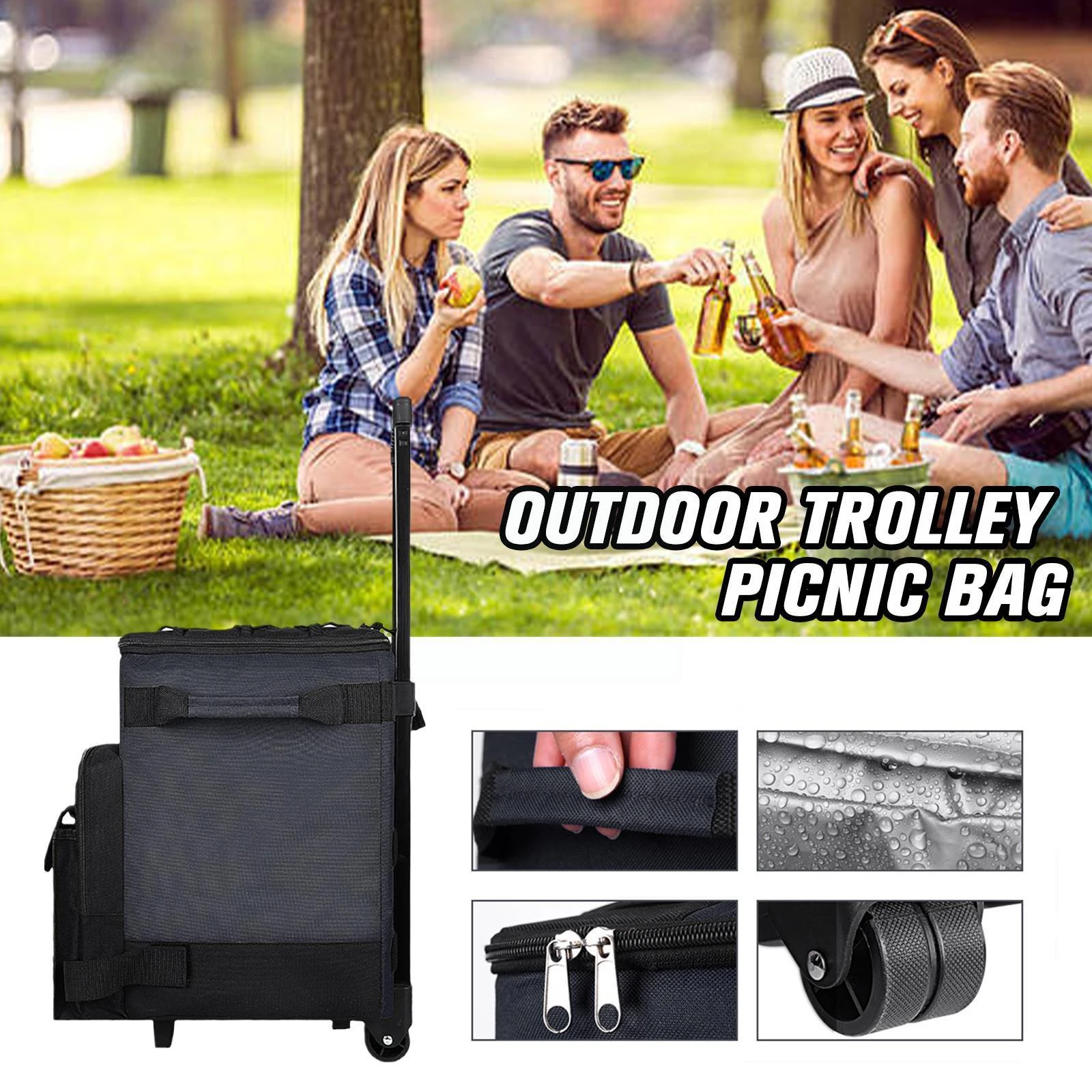 Tegenslag gaan beslissen Mannelijkheid Koeltas met wielen geïsoleerd grote voedselopslag kampeerkoffer zomerfles  outdoor trolley waterdichte uren 3 5 picknick h4j7| | - AliExpress