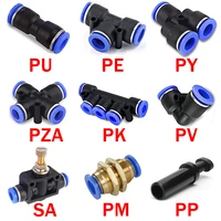 5PCS Pneumatic Fitting Pipe Air Connector Tube Quick Release Fitting Push In Hose Plastic 4/6/8/10/12mm Air Hose Connectors 1