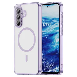 Clear Anti - Yellowing Phone Case with 4 Corner Airbags and Raised Camera Protection - Galaxy A37 (PURPLE)