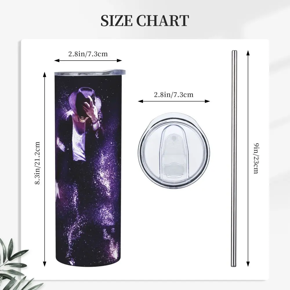 Michael Jackson Musicians Singers Dancers Stainless Steel Tumbler Vacuum Insulated Mug Thermal Cold Bottle Straws With Lid 20oz