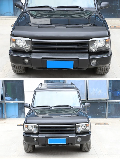 Leather Hood Bra For Land Rover Discovery 2 1998-2003 – Black, Easy Clip-On, Protects Paint
