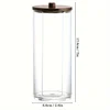 Clear Cotton Ball Pad Swabs Make Up Pads Dispenser Holder Organizer Container with Wood Lid Multifunction Bathroom Storage 6