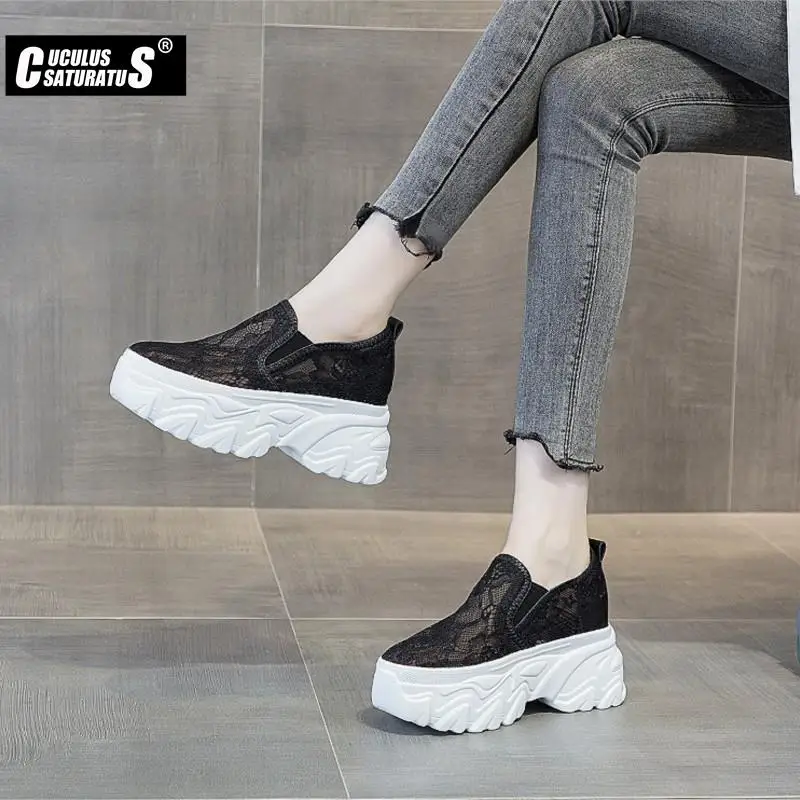 

2023 Summer Women Sneakers Casual Shoes Loafer Female Platform Sneakers Lace Mesh Breathable Comfort Women Sport Shoes