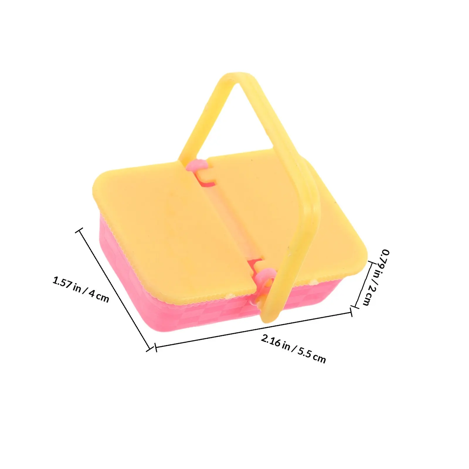 미니어처 쇼핑 바구니 세트 인형의 집 놀이 피크닉을 위한 손잡이가 있는 휴대용 경량 플라스틱 식료품 바구니