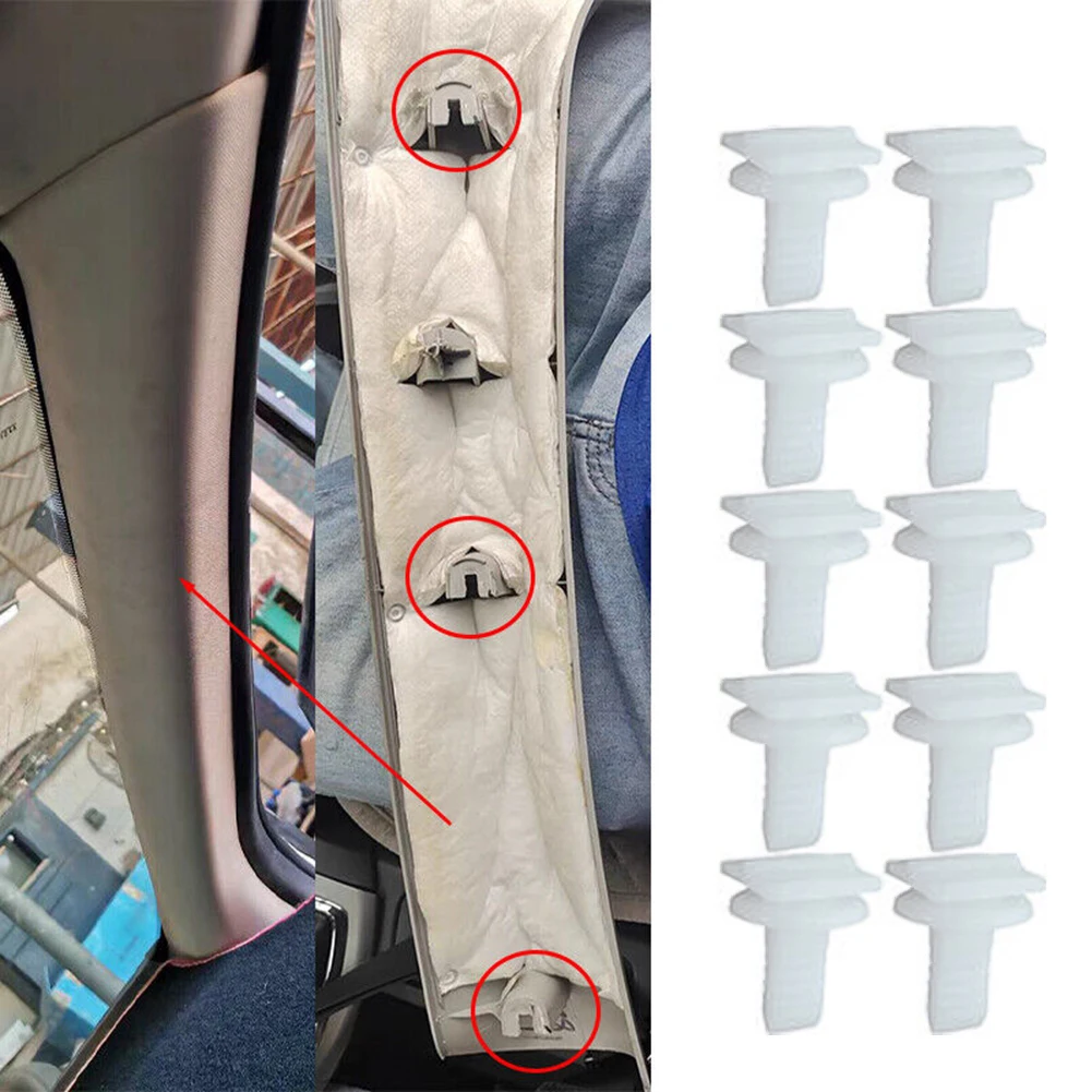 

10Pcs Car Windshield A Pillar Fixed Clip Plastic Car Fastener For Ford For Fiesta 1020193 6877869 Auto Interior Trim Clips