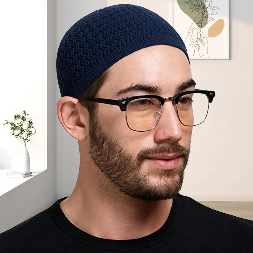 

Wave Jacquard Round Dome Knitted Hat Unisex Vintage Traditional Wrapped Head Hat