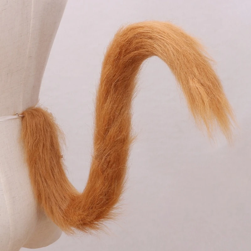 Adult Kids Cosplay Anime Fluffy Plush Long Cat Tail Halloween Party Costume Prop