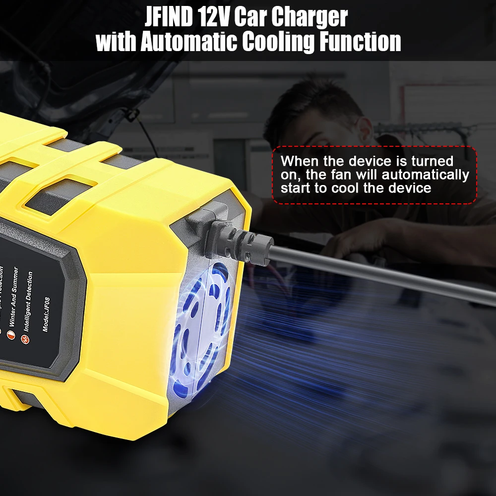 Car Battery Accessories 12V Pulse Repair 6A Lead-acid Lithium Car Battery Charger LCD Display Battery Tester For Car/Motorcycle