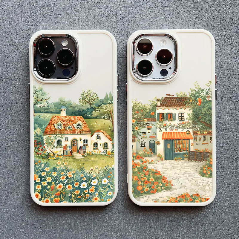 Ölgemälde Garden Grange Countryside Fairy Art Handyhülle für iPhone XR XS X 7 8 Plus 16 15 14 13 12 11 Pro Max Silikonhülle – Detail 11