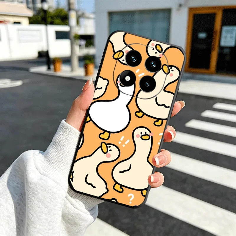Cartoon Cute Duck Soft Black Phone Case Cover