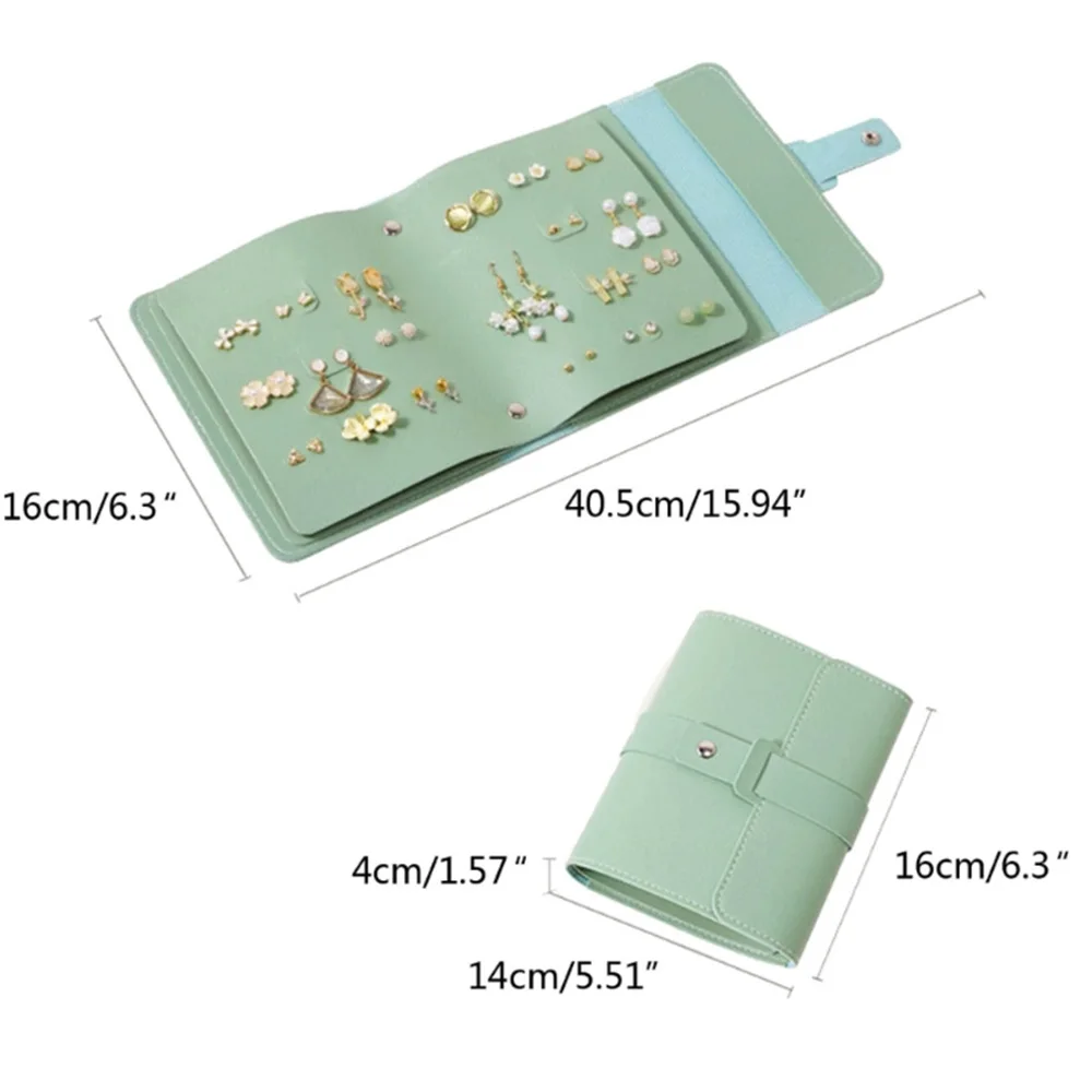 1Pc Ear Stud Holder Album Elegant PU Earring Display Cases PU Earrings Display Bag Portable PU Earring Cases for Travel Home
