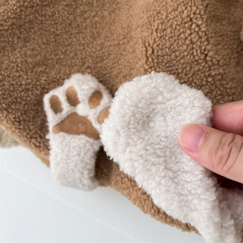 Infant and Toddler Cloak Autumn and Winter Outing Thick Fleece Coat Baby Boys Girls Cute Cartoon Animal Shawl
