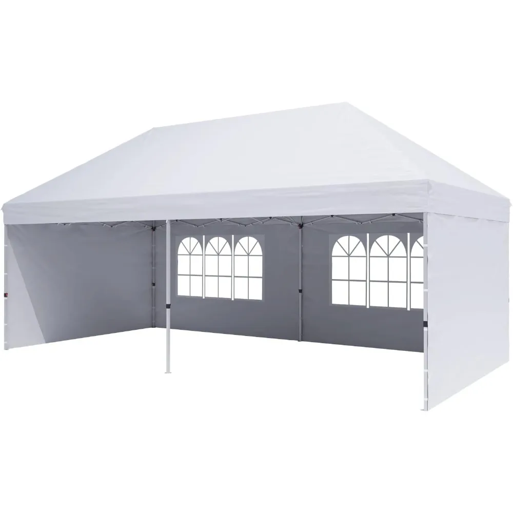 

10'X20' Pop Up Canopy Gazebo Commercial Tent with 4 Removable Sidewalls, Stakes X12, Ropes X6 for Patio Outdoor Party Events