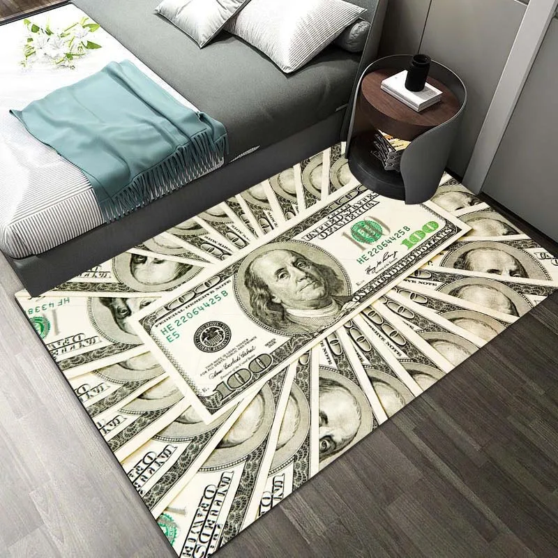 

Dollar Banknote Money Printed Floor Mat Carpet 15 Sizes Living Room Bedroom Bedside Window Sill Bathroom Floor Mat Home Decor