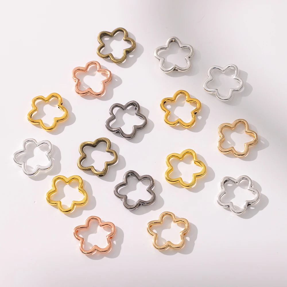 50 Stück Blumenform Rahmen Spacer Perlen für DIY Ohrringe Halsketten Armbänder Schmuckherstellung Zubehör Erkenntnisse Zubehör Handwerk