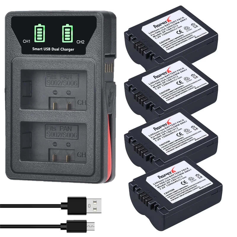 Cga-S006E Cgr-S006 Batteria + Caricabatterie Per Panasonic Lumix Dmc Fz7 Fz30 Fz50 Fz28 Fz18 Fz8 Fz35 Fz38 Cga-S006 Dmw-Bma7 Accessori